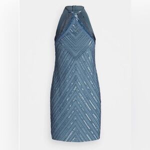 Elegant Blue Sequin Dress